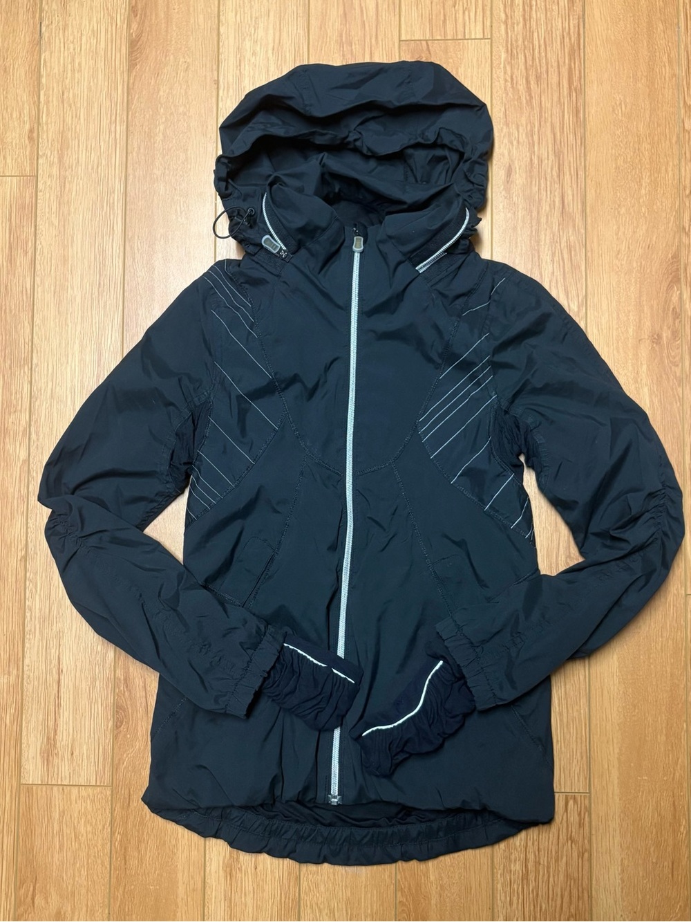 lululemon athletica Black Hooded Jacket with Reflective Trim